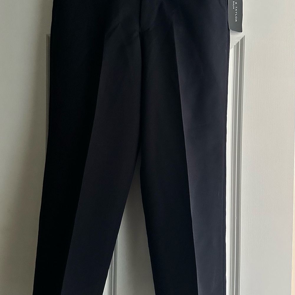 Boy's Navy Blue Wool Blend Dress Pants Size 8
